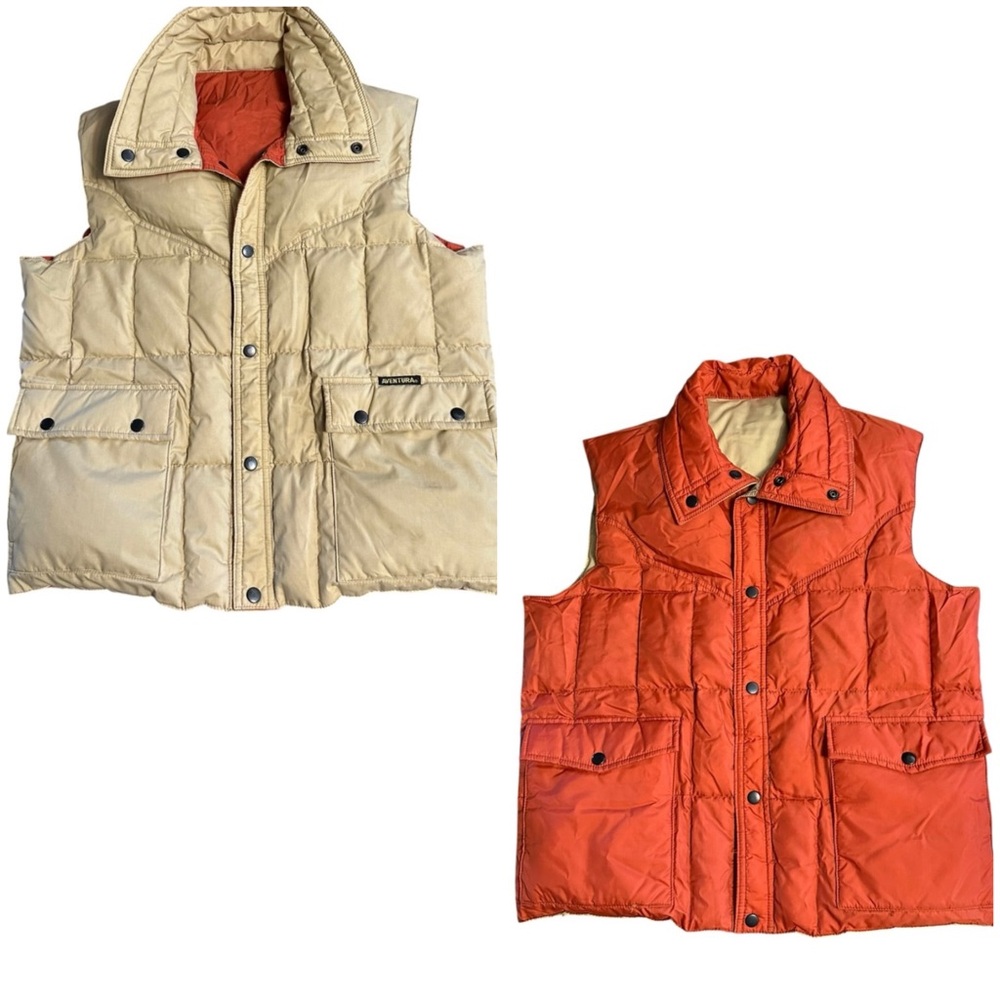 Vintage Aventura Down Feather Duck Reversible Puff Vest Men's Sz M